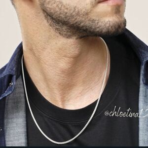 NEW Solid 925 Sterling Silver Franco Square Box Link Chain Necklace 24”
